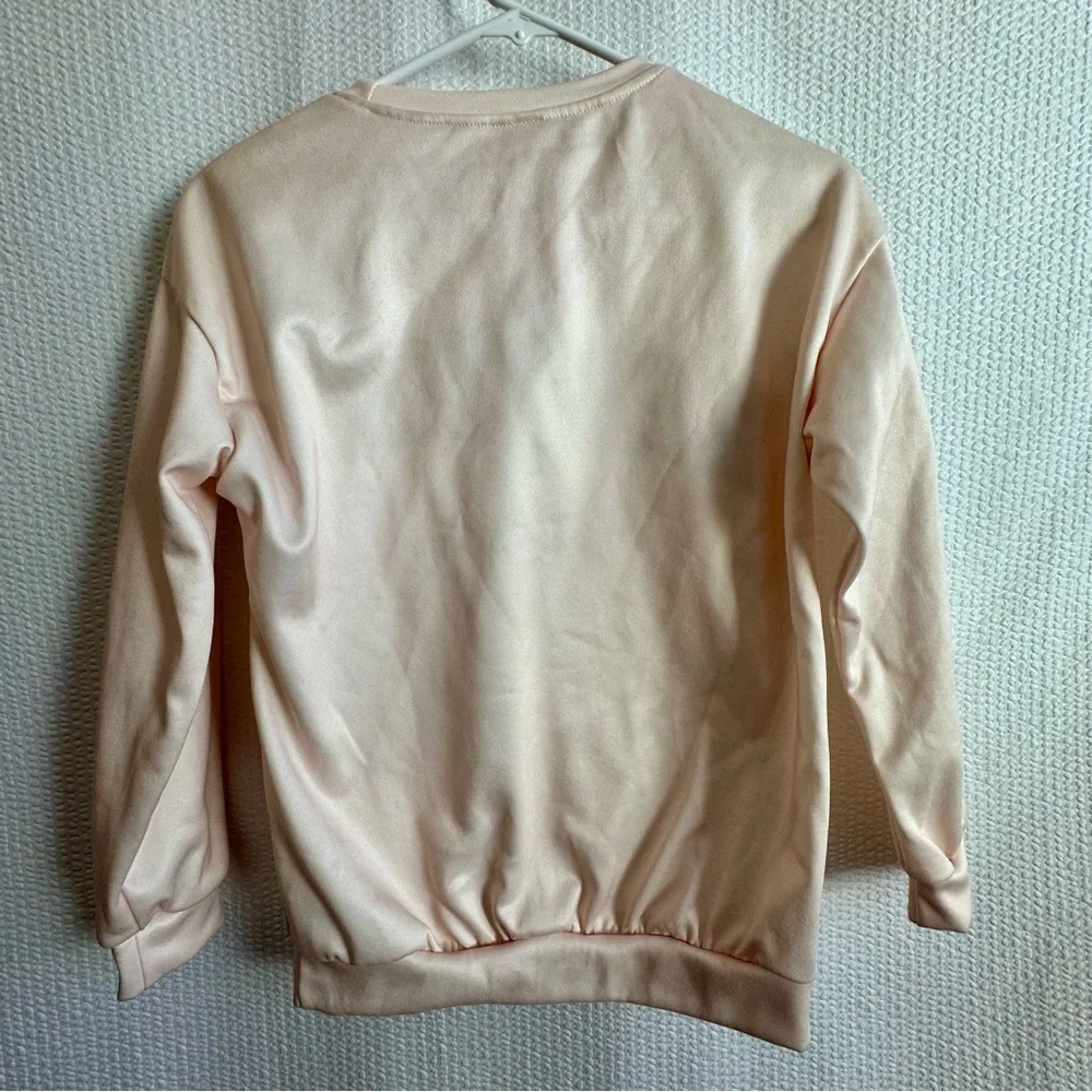SHEIN Cream New York USA Graphic Crewneck Pullover Sweatshirt Girls Size 10